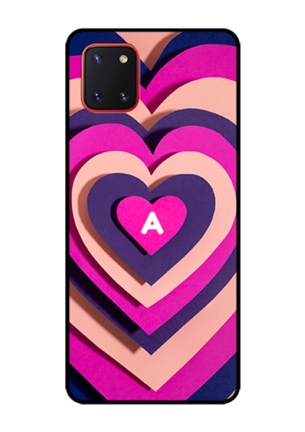 Galaxy Note10 Lite Custom Glass Mobile Case - Cute Heart Pattern Design