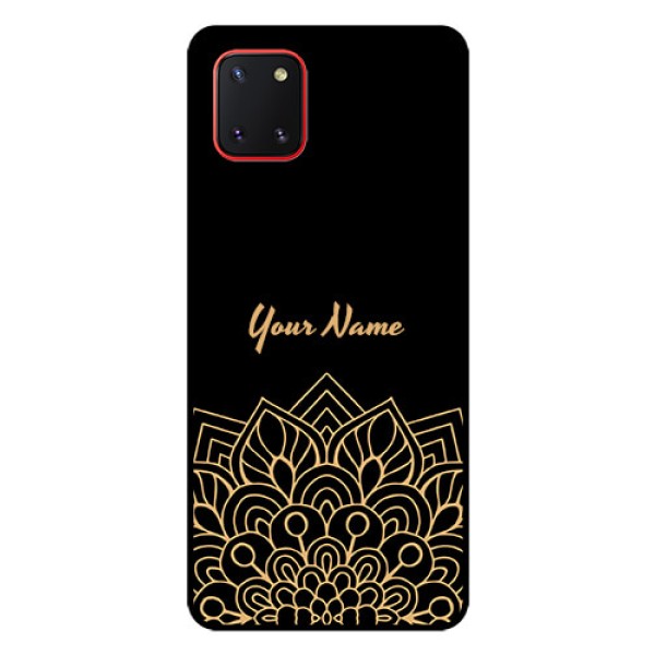 Galaxy Note10 Lite Custom Glass Phone Case - Golden mandala Design