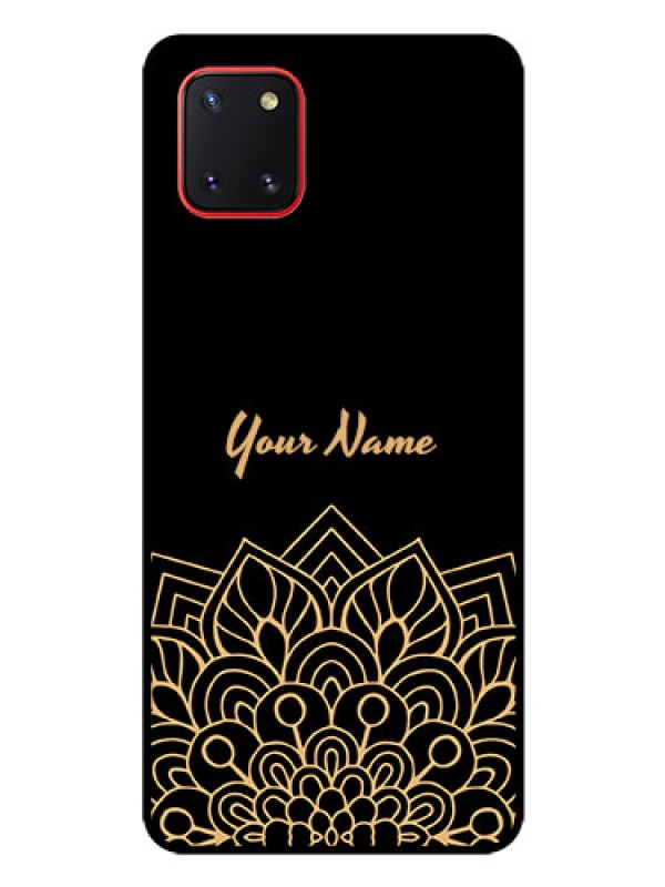 Custom Galaxy Note10 Lite Custom Glass Phone Case - Golden mandala Design