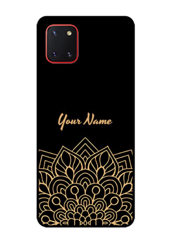 Galaxy Note10 Lite Custom Glass Phone Case - Golden mandala Design