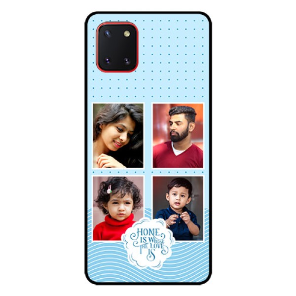 Galaxy Note10 Lite Custom Glass Phone Case - Cute love quote with 4 pic upload Design Galaxy Note10 Lite Custom Glass Phone Case - Cute love quote with 4 pic upload Design