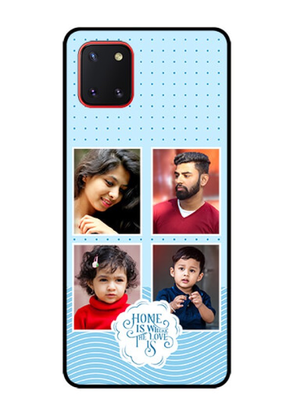 Galaxy Note10 Lite Custom Glass Phone Case - Cute love quote with 4 pic upload Design