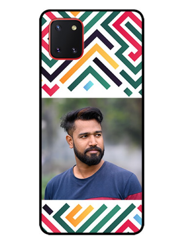 Custom Galaxy Note10 Lite Personalized Glass Phone Case - Colorful Maze Pattern Design