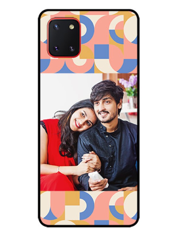 Custom Galaxy Note10 Lite Photo Printing on Glass Case - Semi-circle Maze Pattern Design