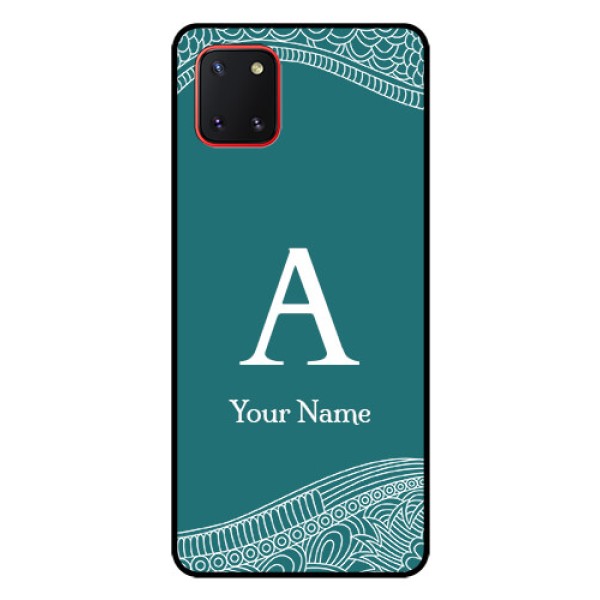 Galaxy Note10 Lite Personalized Glass Phone Case - line art pattern with custom name Design Galaxy Note10 Lite Personalized Glass Phone Case - line art pattern with custom name Design