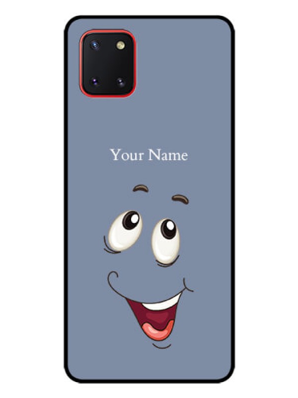 Custom Galaxy Note10 Lite Photo Printing on Glass Case - Laughing Cartoon Face Design