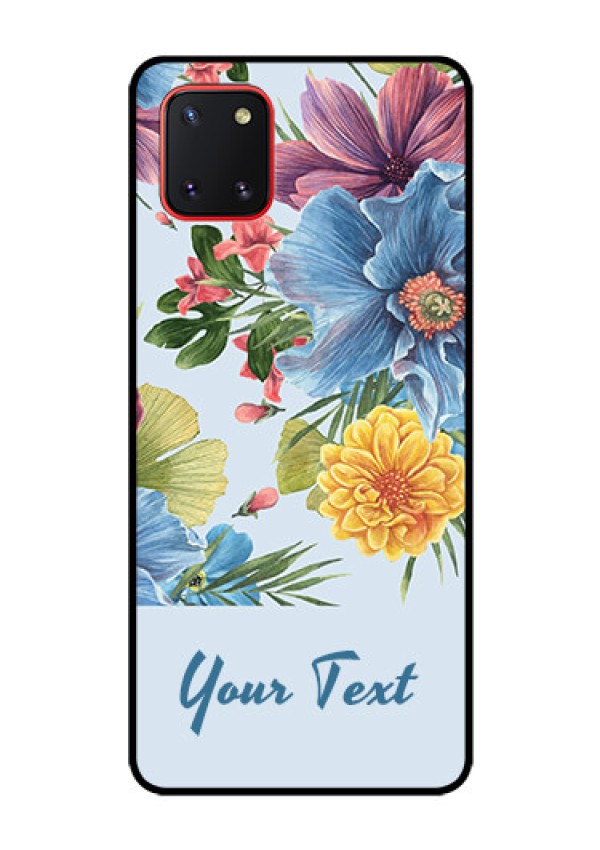 Galaxy Note10 Lite Custom Glass Mobile Case - Stunning Watercolored Flowers Painting Design