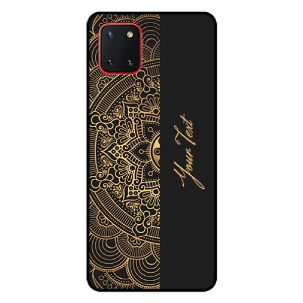 Galaxy Note10 Lite Photo Printing on Glass Case - Mandala art with custom text Design Galaxy Note10 Lite Photo Printing on Glass Case - Mandala art with custom text Design
