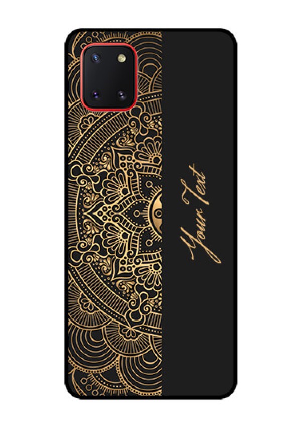 Galaxy Note10 Lite Photo Printing on Glass Case - Mandala art with custom text Design