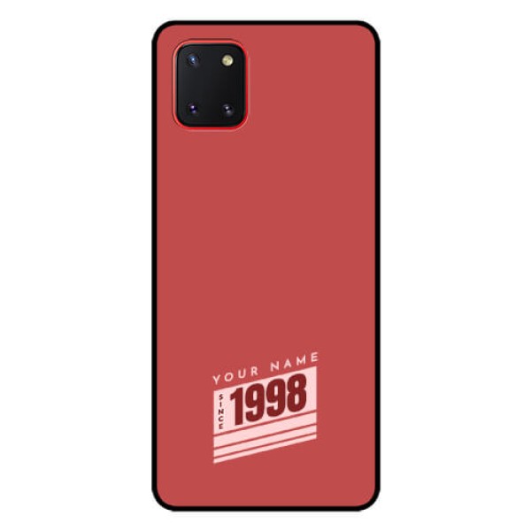 Galaxy Note10 Lite Custom Glass Phone Case - Red custom year of birth Design Galaxy Note10 Lite Custom Glass Phone Case - Red custom year of birth Design