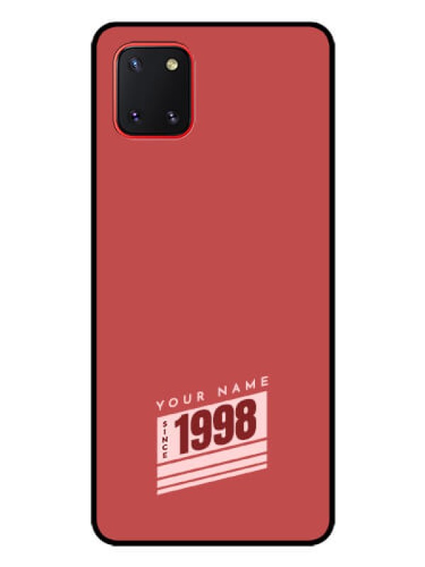 Custom Galaxy Note10 Lite Custom Glass Phone Case - Red custom year of birth Design