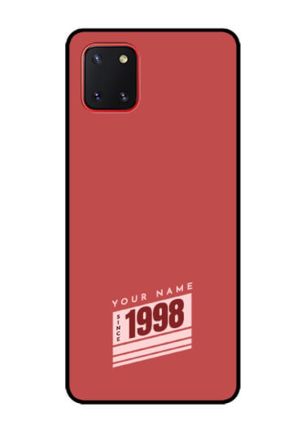 Galaxy Note10 Lite Custom Glass Phone Case - Red custom year of birth Design