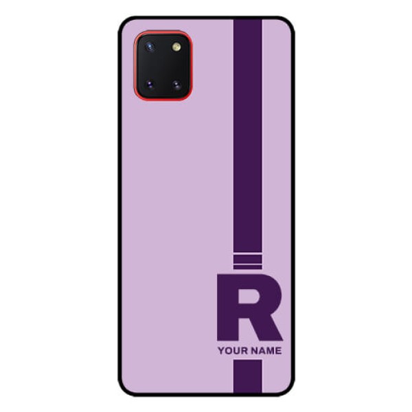 Galaxy Note10 Lite Photo Printing on Glass Case - Simple dual tone stripe with name Design Galaxy Note10 Lite Photo Printing on Glass Case - Simple dual tone stripe with name Design