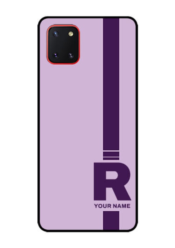 Galaxy Note10 Lite Photo Printing on Glass Case - Simple dual tone stripe with name Design