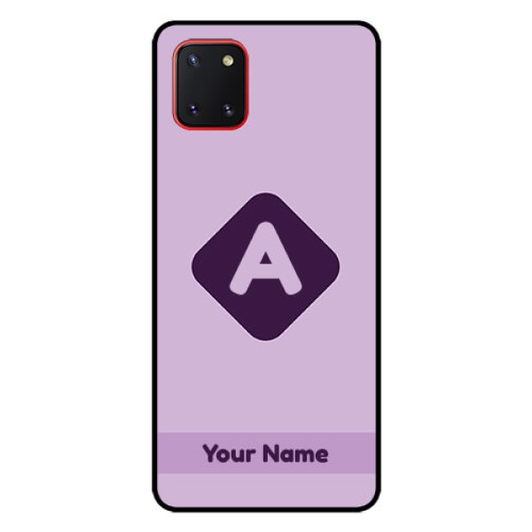 Galaxy Note10 Lite Custom Glass Mobile Case - Custom Letter in curved badge Design