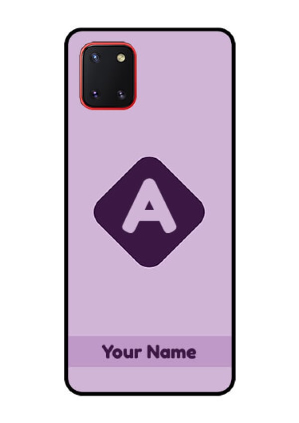Galaxy Note10 Lite Custom Glass Mobile Case - Custom Letter in curved badge Design