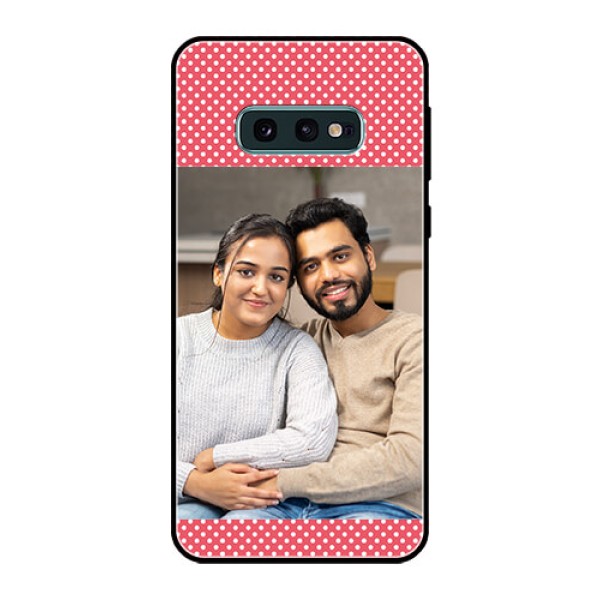 Galaxy S10e Custom Glass Phone Case - White Dotted Design Galaxy S10e Custom Glass Phone Case - White Dotted Design