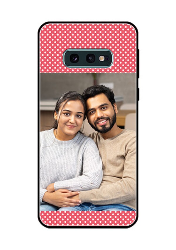 Galaxy S10e Custom Glass Phone Case  - White Dotted Design