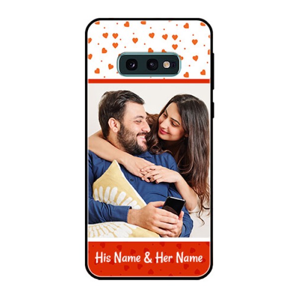 Galaxy S10e Custom Glass Phone Case  - Orange Love Symbol Design