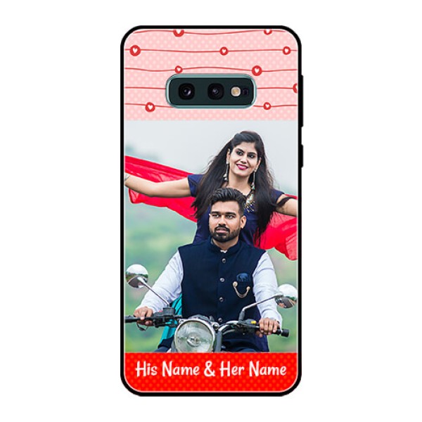 Galaxy S10e Personalized Glass Phone Case  - Red Pattern Case Design