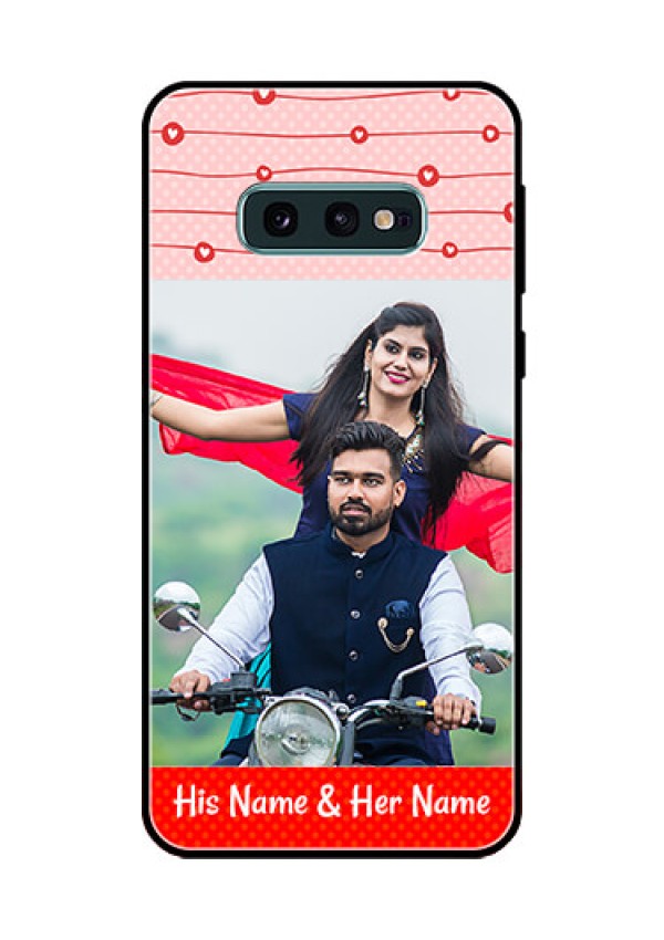 Galaxy S10e Personalized Glass Phone Case  - Red Pattern Case Design
