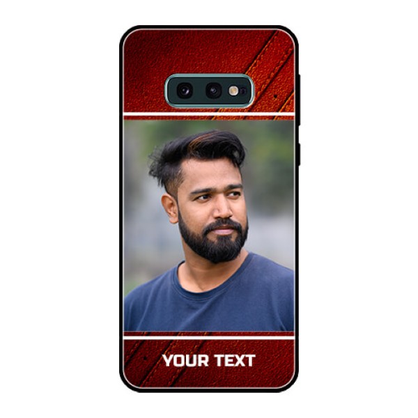 Galaxy S10e Personalized Glass Phone Case  - Leather Phone Case Design