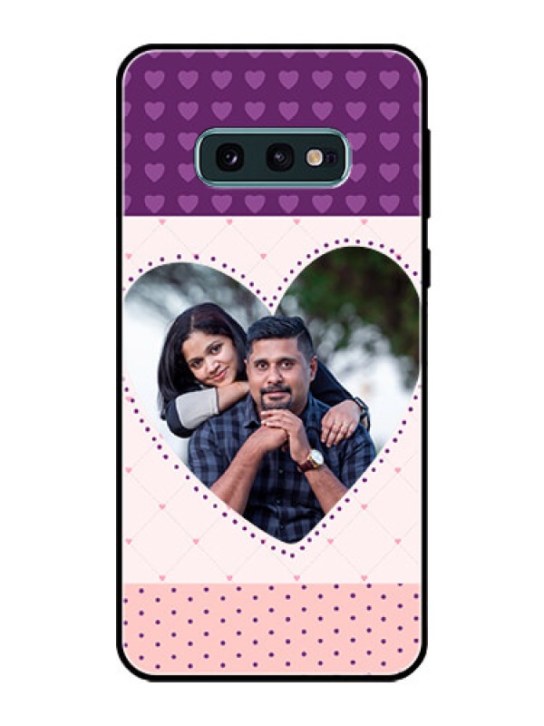 Custom Galaxy S10e Custom Glass Phone Case  - Violet Love Dots Design
