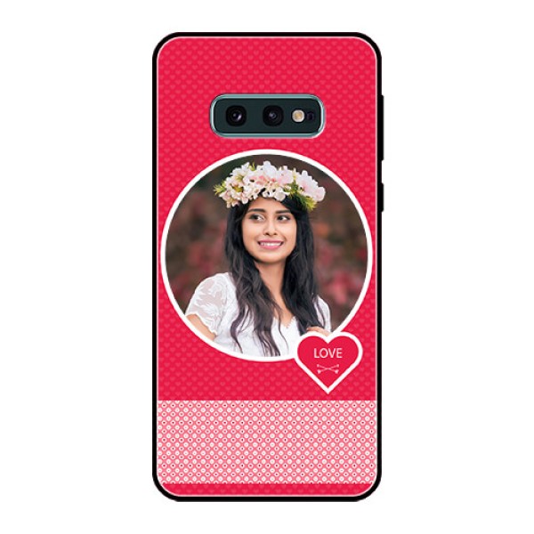 Galaxy S10e Personalised Glass Phone Case  - Pink Pattern Design