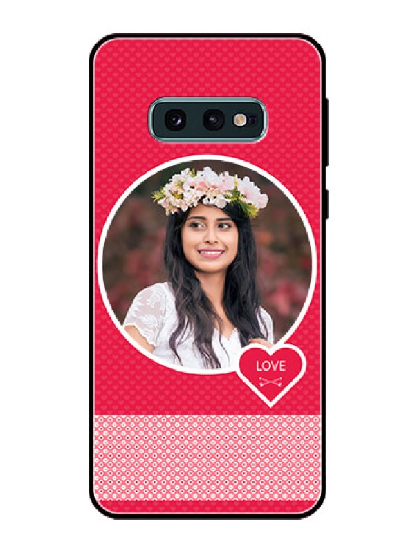 Custom Galaxy S10e Personalised Glass Phone Case  - Pink Pattern Design