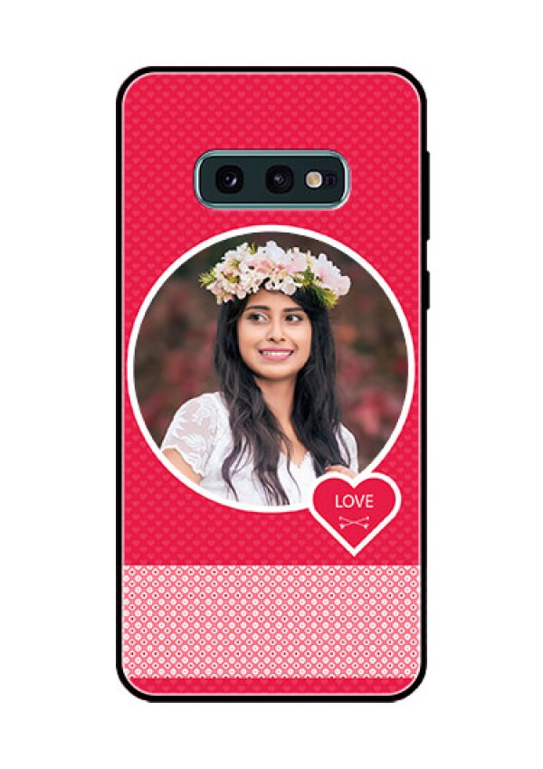 Galaxy S10e Personalised Glass Phone Case  - Pink Pattern Design