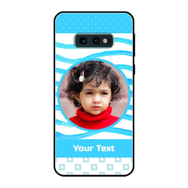 Galaxy S10e Custom Glass Phone Case  - Simple Blue Case Design
