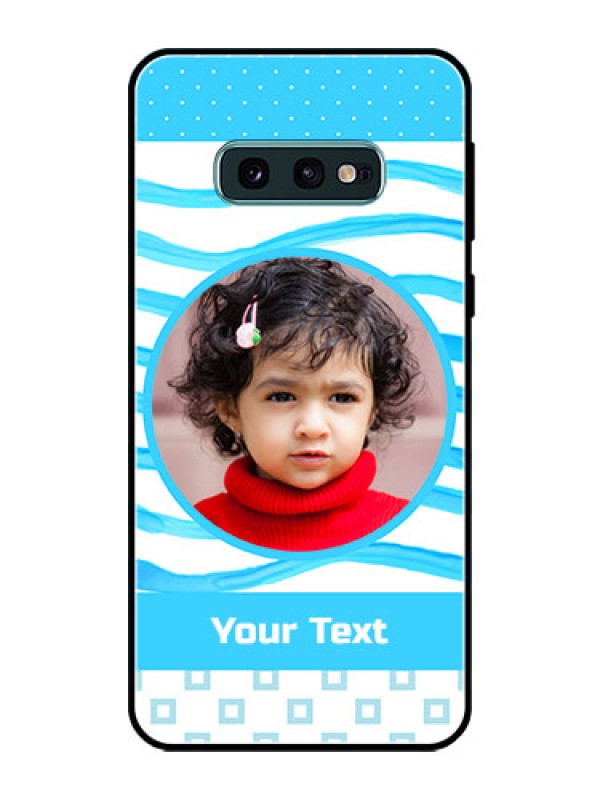 Custom Galaxy S10e Custom Glass Phone Case  - Simple Blue Case Design