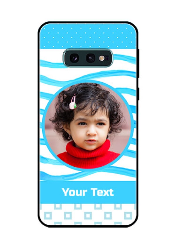 Galaxy S10e Custom Glass Phone Case  - Simple Blue Case Design
