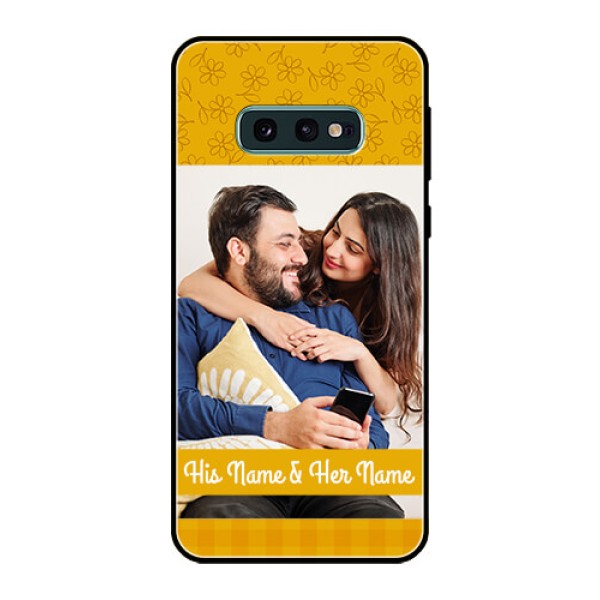Galaxy S10e Custom Glass Mobile Case - Yellow Floral Design Galaxy S10e Custom Glass Mobile Case - Yellow Floral Design