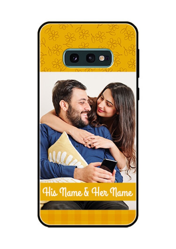 Galaxy S10e Custom Glass Mobile Case  - Yellow Floral Design