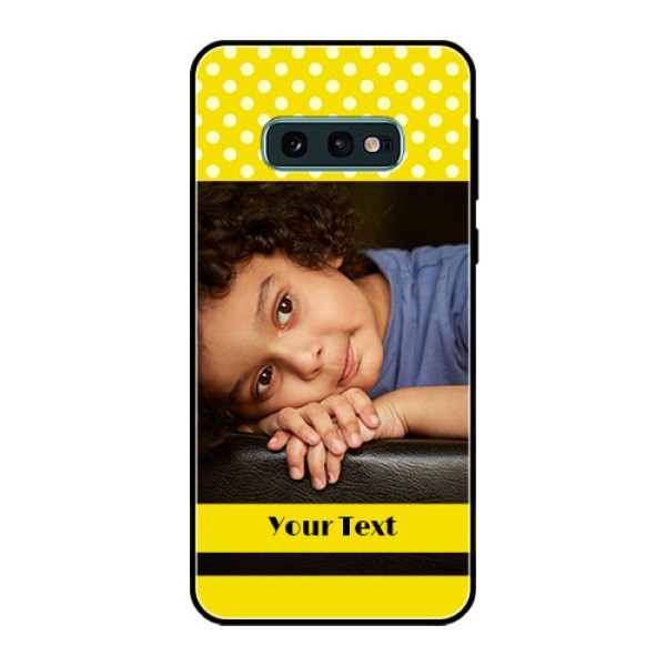 Galaxy S10e Custom Glass Phone Case  - Bright Yellow Case Design