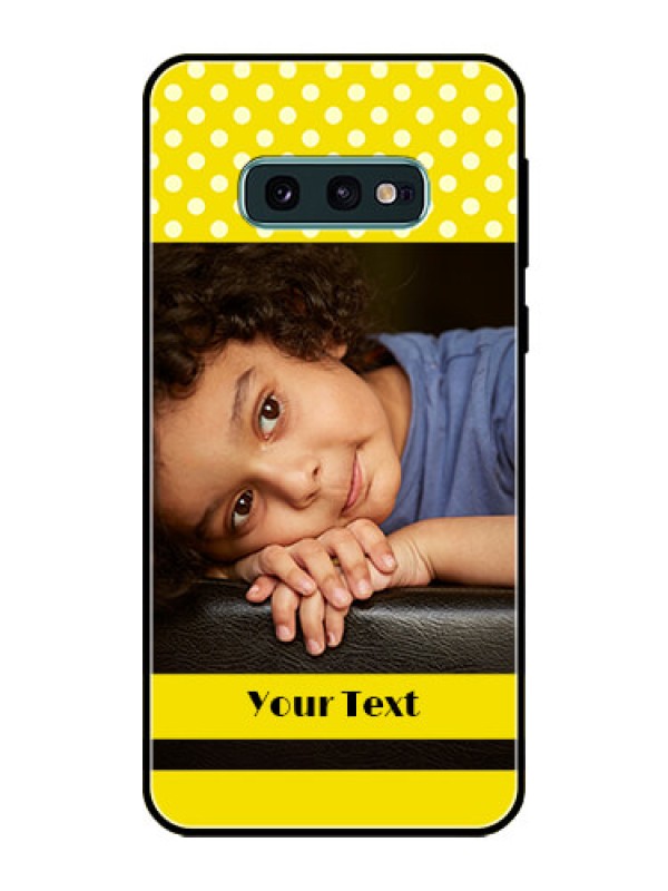 Custom Galaxy S10e Custom Glass Phone Case  - Bright Yellow Case Design