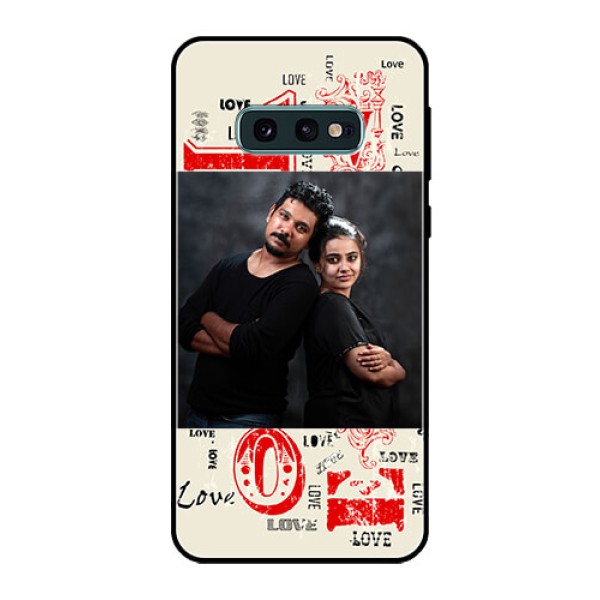 Galaxy S10e Photo Printing on Glass Case  - Trendy Love Design Case