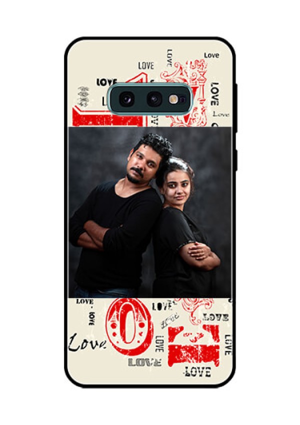 Galaxy S10e Photo Printing on Glass Case  - Trendy Love Design Case