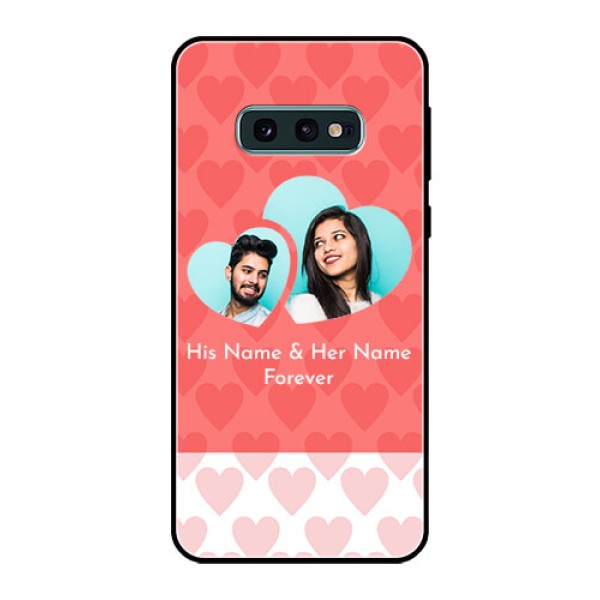 Galaxy S10e Personalized Glass Phone Case  - Couple Pic Upload Design