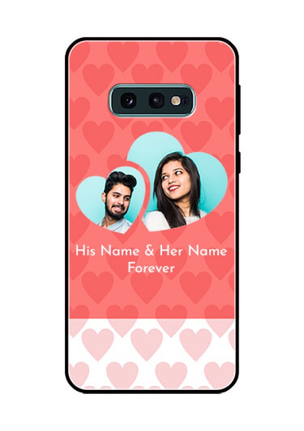 Galaxy S10e Personalized Glass Phone Case  - Couple Pic Upload Design