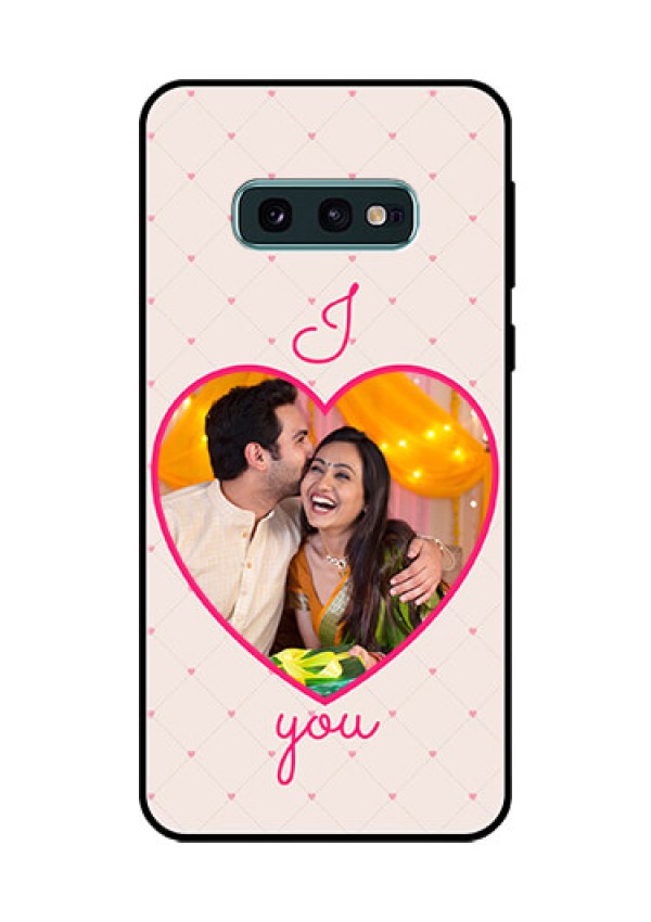 Galaxy S10e Custom Glass Mobile Case  - Heart Shape Design