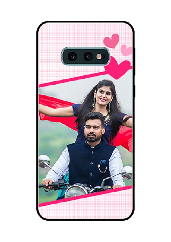 Galaxy S10e Custom Glass Phone Case  - Love Shape Heart Design