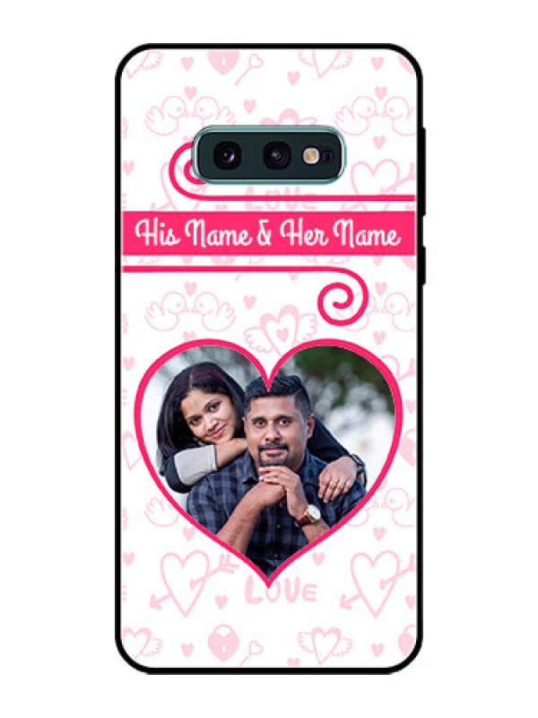 Custom Galaxy S10e Personalized Glass Phone Case  - Heart Shape Love Design