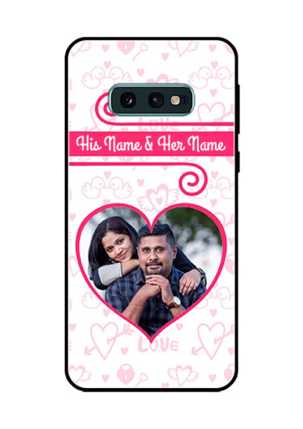 Galaxy S10e Personalized Glass Phone Case  - Heart Shape Love Design