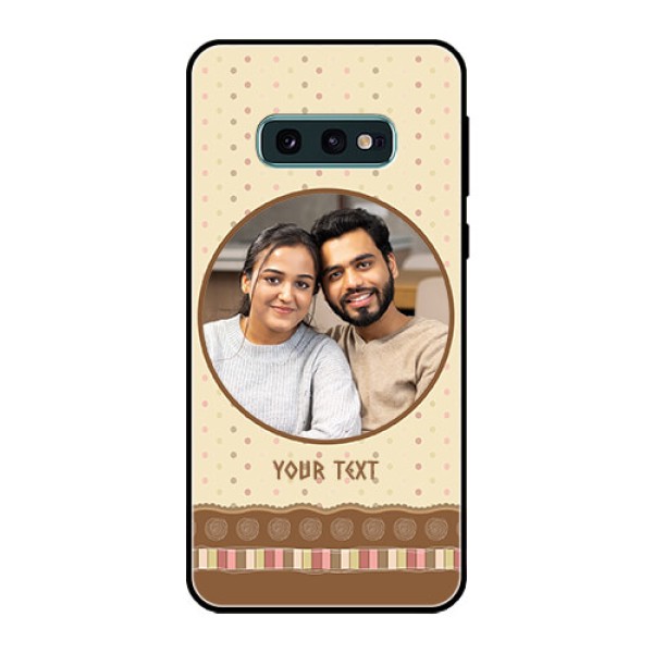 Galaxy S10e Custom Glass Mobile Case  - Brown Dotted Mobile Case Design