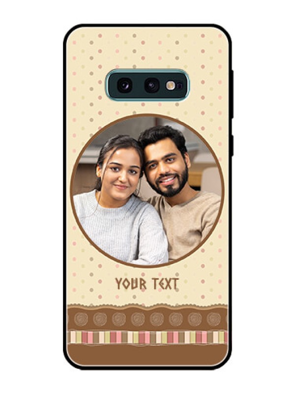 Custom Galaxy S10e Custom Glass Mobile Case  - Brown Dotted Mobile Case Design
