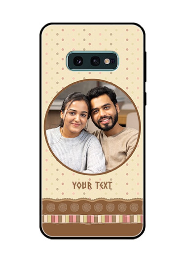 Galaxy S10e Custom Glass Mobile Case  - Brown Dotted Mobile Case Design