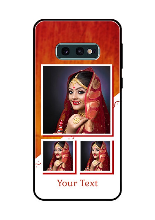 Galaxy S10e Custom Glass Phone Case  - Wedding Memories Design  