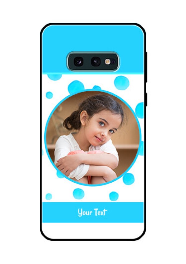 Galaxy S10e Photo Printing on Glass Case  - Blue Bubbles Pattern Design